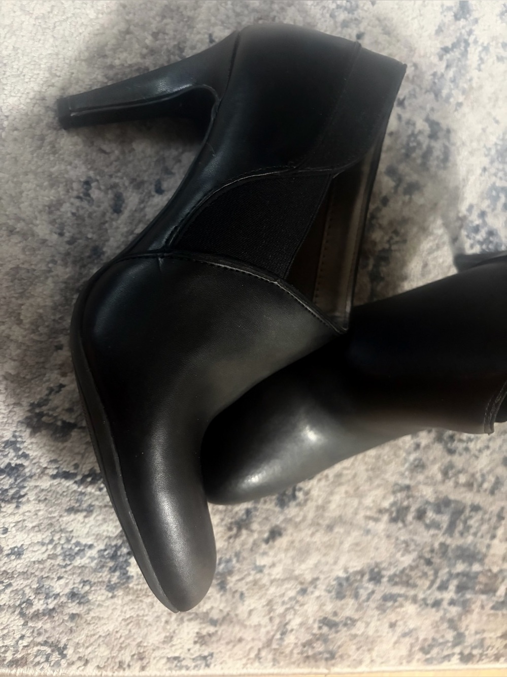 Adrienne Vittadini Black High-Heel Ankle Boots